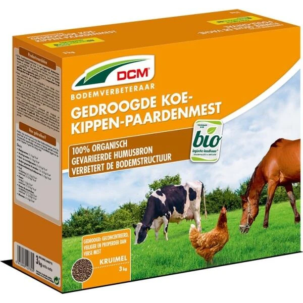 Koe-kip-paardenmest DCM BIO - 3 Kg 3 Koe-kip-paardenmest DCM BIO - 3 Kg