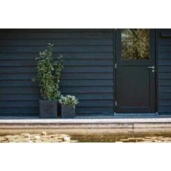 CAPI Bloembak Vierkant Rib NL 30 × 30 × 30 Cm - Zwart -Planten Winkel 1636374079 2 600