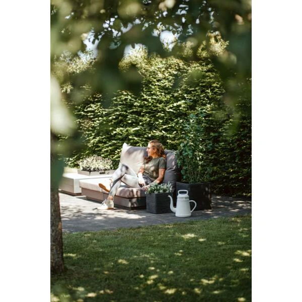 CAPI Bloembak Vierkant Rib NL 40 × 40 × 40 Cm - Zwart 7 CAPI Bloembak Vierkant Rib NL 40 × 40 × 40 Cm - Zwart - Afbeelding 5