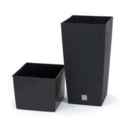 Bloempot Square Rattan - Grijs 40 × 40 × 75 Cm -Planten Winkel bloempot rattan 40 x 40 x 75 cm 1499764240 3 600