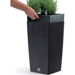 Bloempot Square Rattan - Grijs 40 × 40 × 75 Cm -Planten Winkel bloempot rattan 40 x 40 x 75 cm 1549875430 1 600