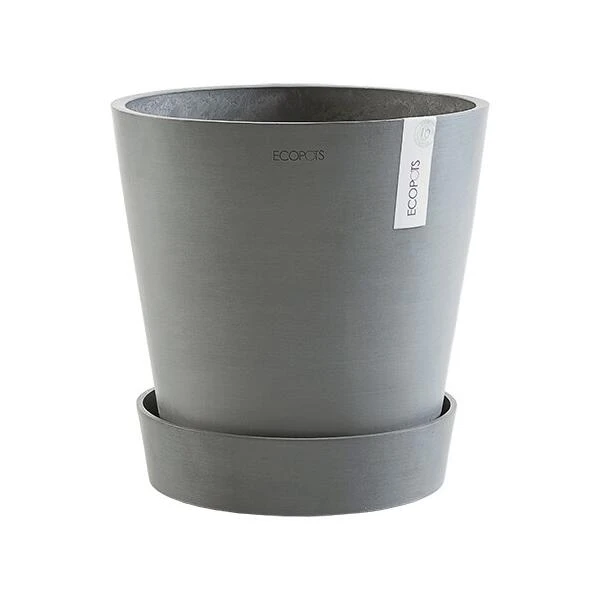 ECOPOTS Amsterdam Onderschotel Op Wielen - Grijs Ø 34 Cm 3 ECOPOTS Amsterdam Onderschotel Op Wielen - Grijs Ø 34 Cm