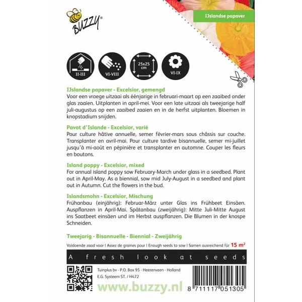 Papaver Nudicaule Excelsior - Pasteltinten 4 Papaver Nudicaule Excelsior - Pasteltinten - Afbeelding 2